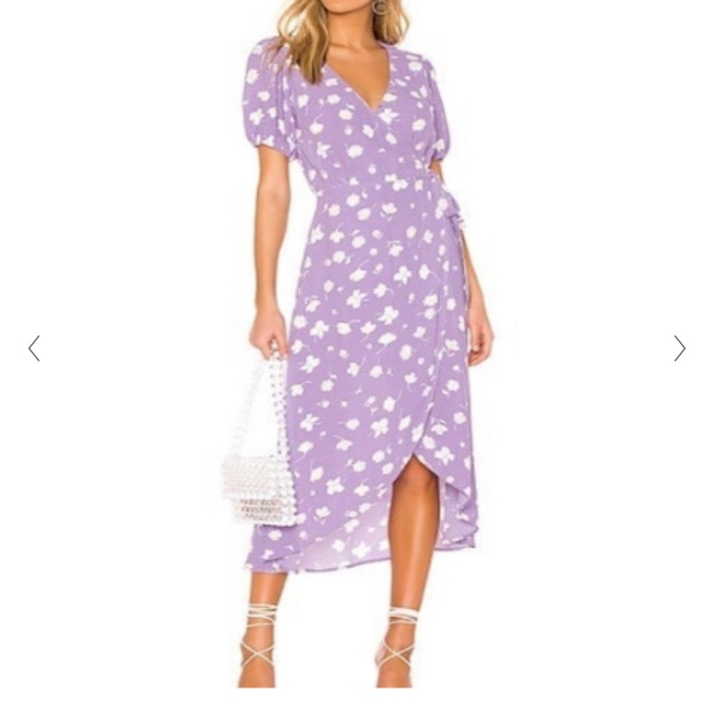 Sanctuary Meadow Wrap Midi Dress Purple